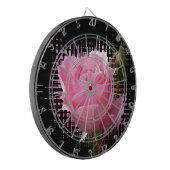 roze roos spat dartbord (Voorkant Links)