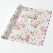 Roze Roos Spray Cadeaupapier