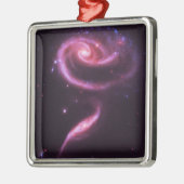 Roze Roos Stelsels Metalen Ornament (Links)
