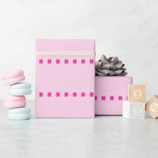 Roze roos sterren cadeaupapier (Baby Shower)