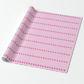 Roze roos sterren cadeaupapier (Uitgerold)