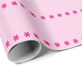 Roze roos sterren cadeaupapier (Rol Hoek)