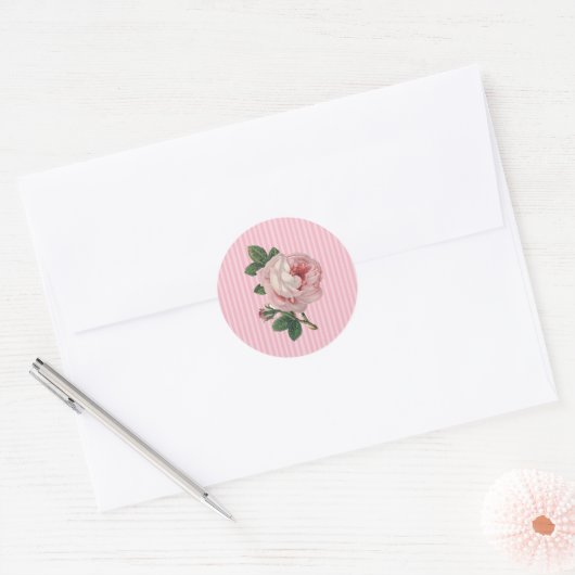 Roze  Roos stickers (Envelop)