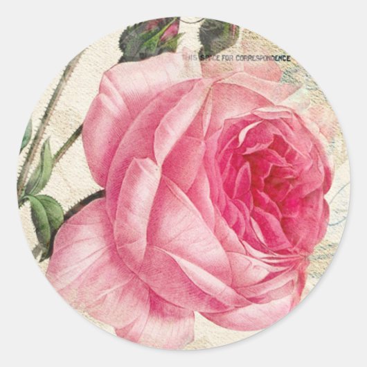 Roze  Roos stickers (Voorkant)