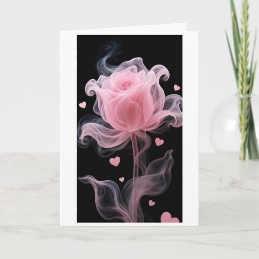 Roze roos stijl kaart (Voorkant)