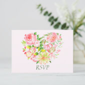 Roze Roos Sweetheart RSVP Kaarten (Staand voorkant)