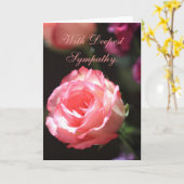 Roze roos, sympathiekaart kaart (Gele Bloem)