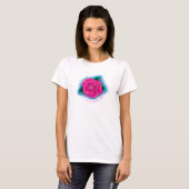  roze roos T-shirt (Voorkant volledig)
