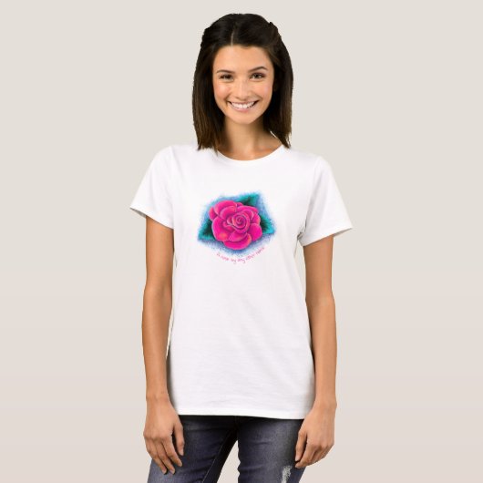 roze roos T-shirt (Voorkant volledig)
