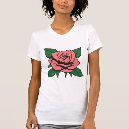Roze Roos T-shirt (Voorkant)