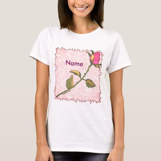 Roze roos T-shirt (Voorkant)