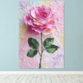 Roze Roos Textuur Abstracte Wandkunst Canvas Afdruk (Insitu (Houten vloer))
