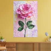 Roze Roos Textuur Abstracte Wandkunst Canvas Afdruk (Insitu (Woonkamer))