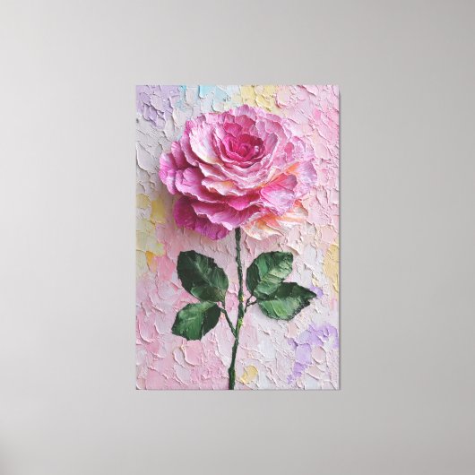 Roze Roos Textuur Abstracte Wandkunst Canvas Afdruk (Voorkant)