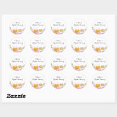 Roze Roos Theekop Bruiloft Sticker (Vel)