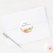 Roze Roos Theekop Bruiloft Sticker (Envelop)