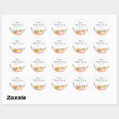 Roze Roos Theekop Bruiloftsshower Stickers (Vel)