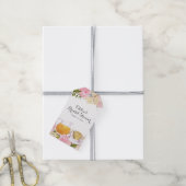 Roze roos theekopje bruidsdouche cadeau labels cadeaulabel (Met Touw)