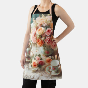 Roze Roos Theetijd Vintage  Schort