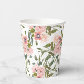 Roze Roos Thema Verjaardag Bruiloft Papieren Beker (Achterkant)