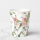 Roze Roos Thema Verjaardag Bruiloft Papieren Beker (Links)