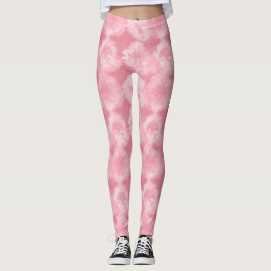 Roze Roos Tie-Dye Sierlijke Leggings (Voorkant)
