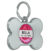 Roze Roos Trouwfoto Huisdieren Naamplaatje (Voorkant Links)