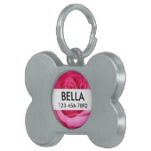 Roze Roos Trouwfoto Huisdieren Naamplaatje (Voorkant Rechts)