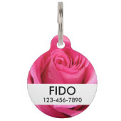 Roze Roos Trouwfoto Huisdierpenning (Achterkant)