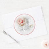 Roze Roos & Trouwringen Stickers (Envelop)