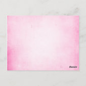 Roze Roos Trouwtafel Nummer Briefkaart (Achterkant)