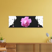  roze roos tweeling meisjes mode illustratie canvas afdruk (Insitu (Woonkamer))
