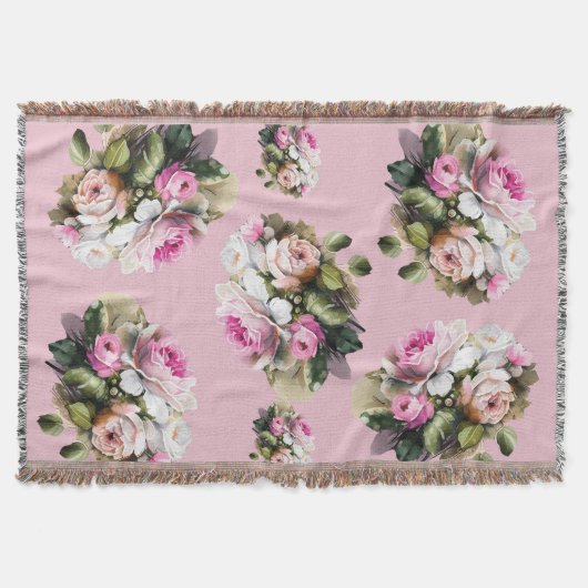 Roze Roos uit het Verleden Deken (Voorkant)