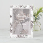 Roze roos-uitnodiging voor bruiloft aankondiging (Staand voorkant)