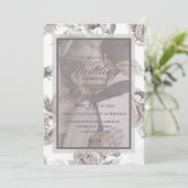 Roze roos, uitnodiging voor een aangepast bruiloft (Staand voorkant)