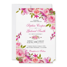 Roze Roos van Fuchsia Botanical Floral Wedding