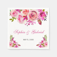 Roze Roos van Fuchsia Botanical Floral Wedding