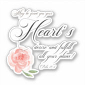 Roze roos van het hart verlangen sticker (Voorkant)