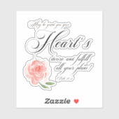 Roze roos van het hart verlangen sticker (Vel)