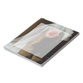 Roze Roos van het Land en Cowboy Boots Western Wed Notitieblok (Linkerzijde)