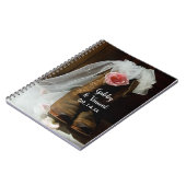 Roze Roos van het Land en Cowboy Boots Western Wed Notitieboek (Linkerzijde)