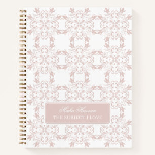 Roze Roos Vector Patroon Journal met Aangepaste Na Notitieboek