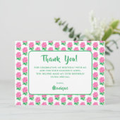 Roze Roos Verjaardag Bedankkaart Kaart (Staand voorkant)