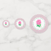 Roze Roos Verjaardag Confetti (Voorkanten)