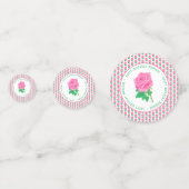 Roze Roos Verjaardag Confetti (Achterkanten)