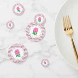 Roze Roos Verjaardag Confetti