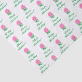 Roze Roos Verjaardag Wit Tissuepapier (Detail)