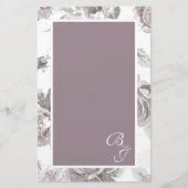 Roze roos verloving briefpapier (Voorkant)