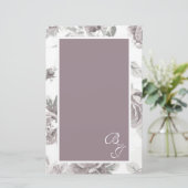 Roze roos verloving briefpapier (Staand voorkant)