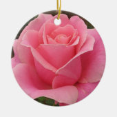 Roze Roos Versiering Keramisch Ornament (Voorkant)